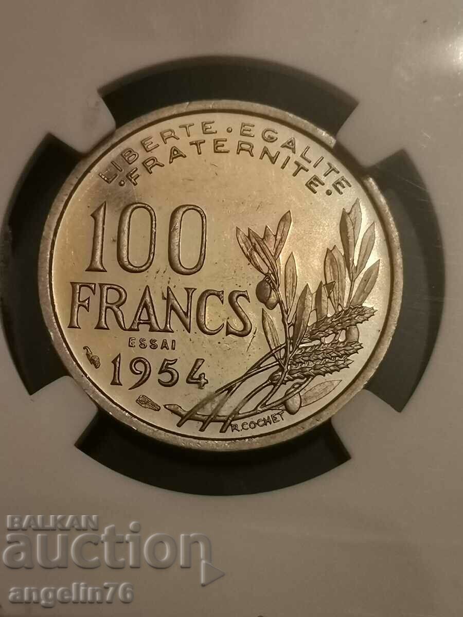 100 франка ESSAI 1954г ПИЕФОРТ
