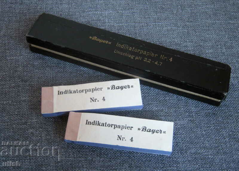 Old Antique Litmus Indicator Paper Bayer Box with price 30.00 BGN | € 15.34 Old Antique Litmus Indicator Paper Bayer Box with price 30.00 BGN | € 15.34