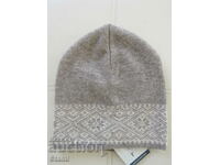 Beautiful hat with alpine pattern, 100% organic wool, Mongolia