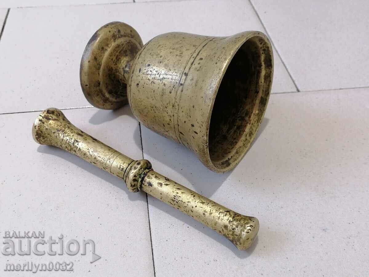 Auction Old bronze mortar, pestle, mortar Auction Old bronze mortar, pestle, mortar