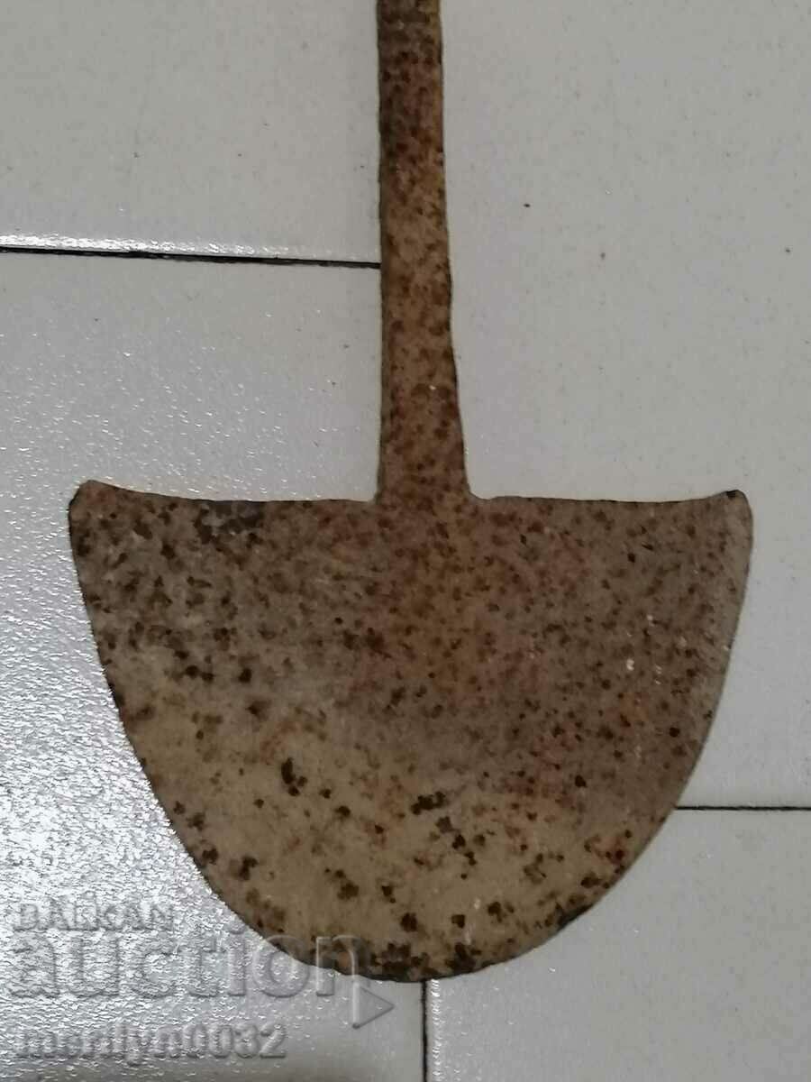 Auction Hand-forged ploughshare from an old plough, wrought iron flail Auction Hand-forged ploughshare from an old plough, wrought iron flail