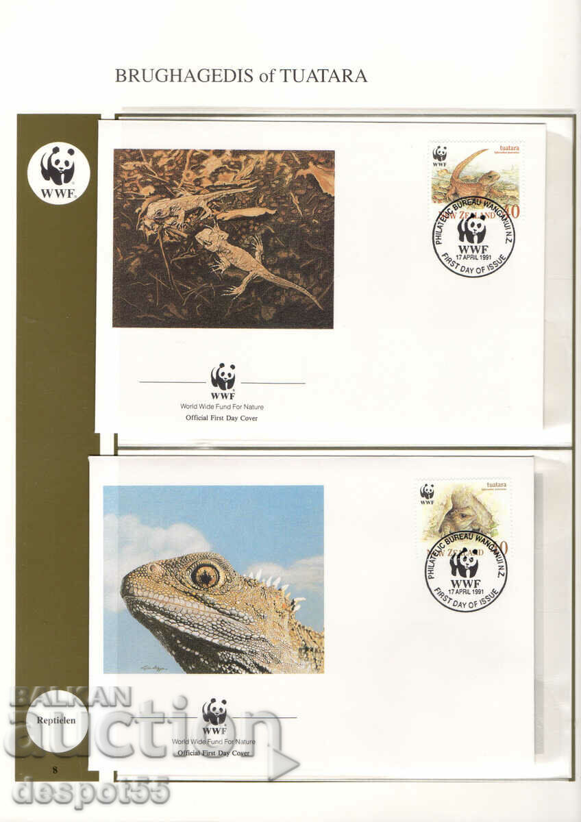 1991. New Zealand. Endangered species - Tuatara. 4 envelopes.