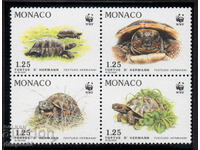1991. Monaco. Endangered species - turtle. Block.