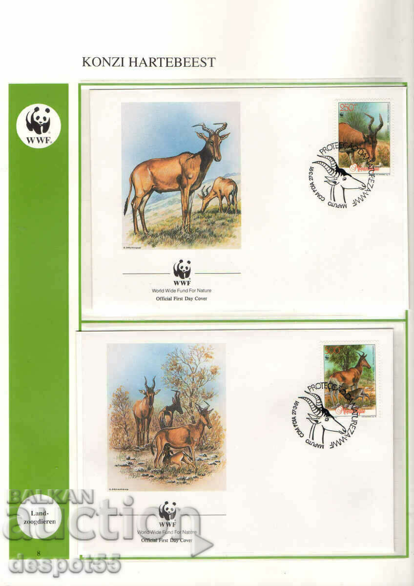 1991. Mozambique. Lichtenstein Bubal. 4 envelopes. with price 10.00 BGN | € 5.11 1991. Mozambique. Lichtenstein Bubal. 4 envelopes. with price 10.00 BGN | € 5.11