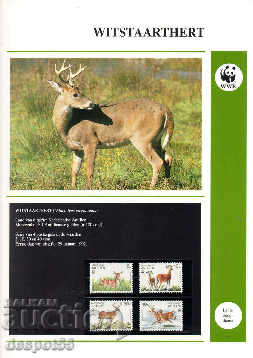 1992. Ολλανδικές Αντίλλες. Παγκόσμιο Ταμείο Άγριας Ζωής. με τιμή 5.30 BGN | € 2.71 1992. Ολλανδικές Αντίλλες. Παγκόσμιο Ταμείο Άγριας Ζωής. με τιμή 5.30 BGN | € 2.71
