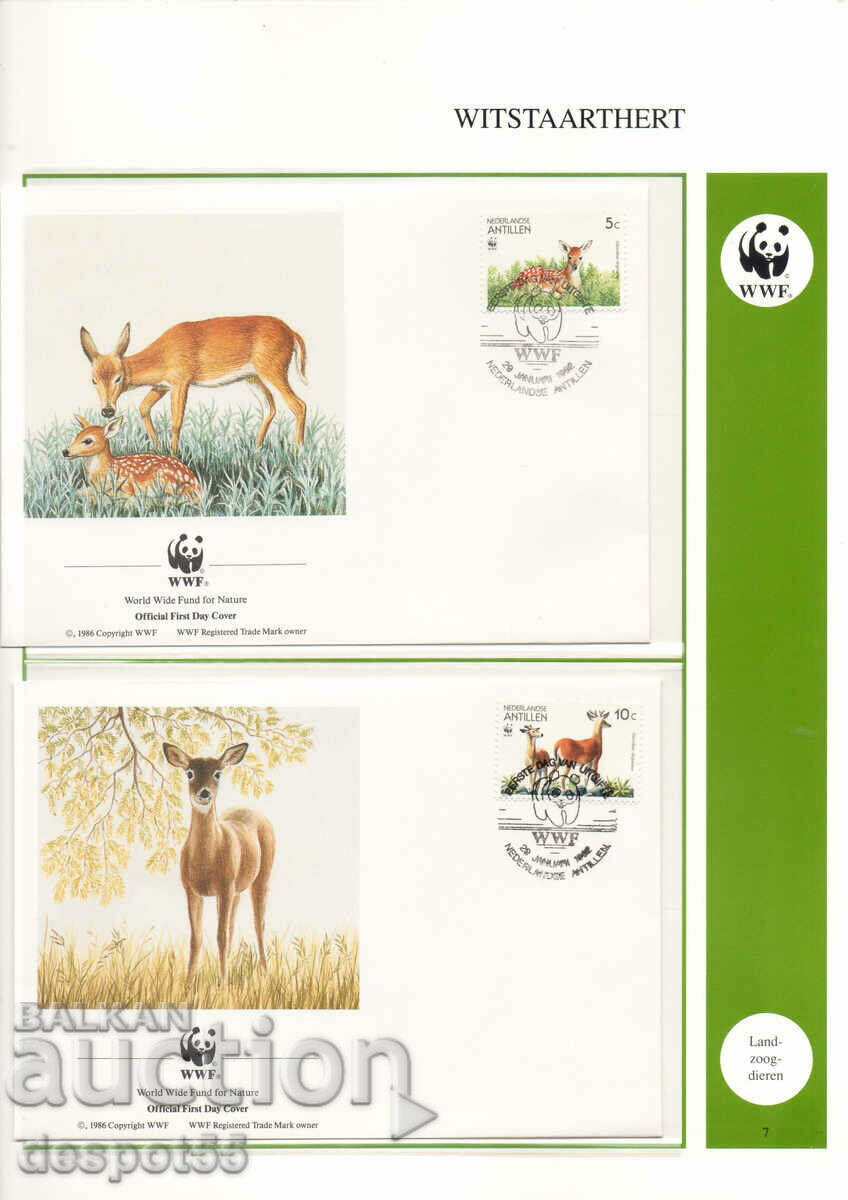 1992 Nieder. Antilles. World Wildlife Fund. 4 envelopes