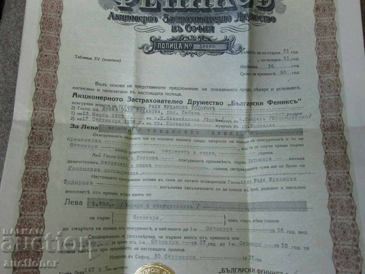 Auction OLD POLICE, BULGARIAN PHOENIX SOCIETY, BOND Auction OLD POLICE, BULGARIAN PHOENIX SOCIETY, BOND