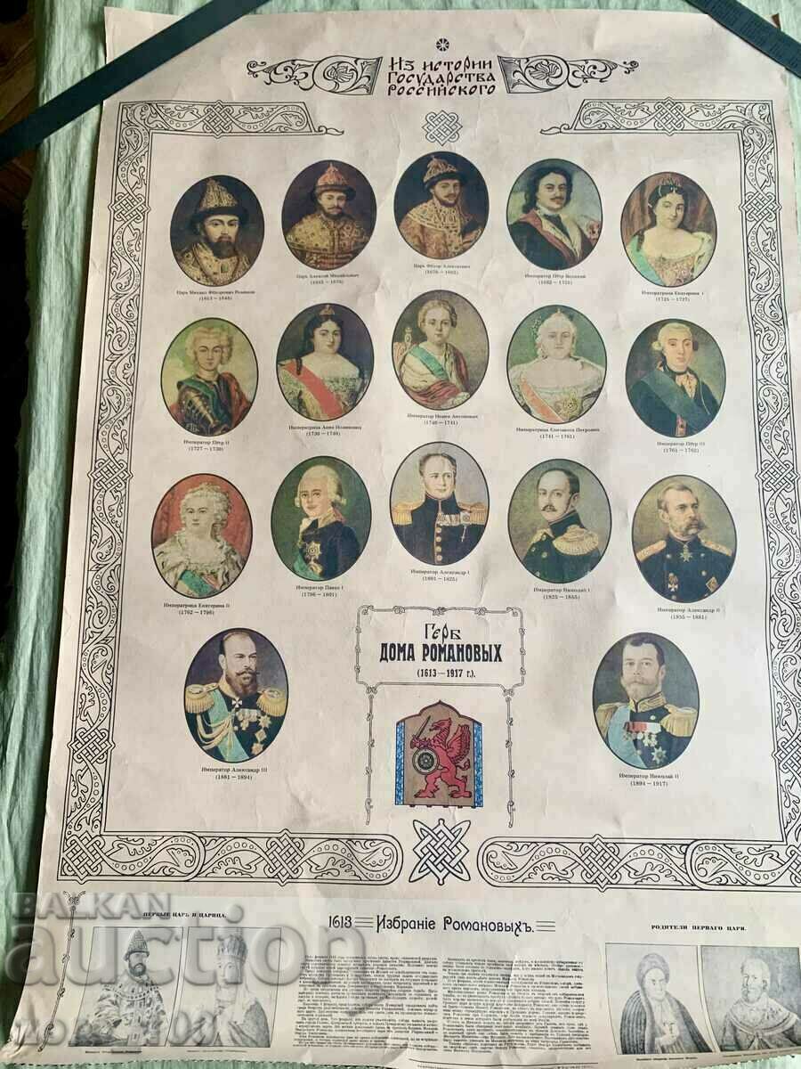 Poster Russian emperors. 75/52.5 cm.