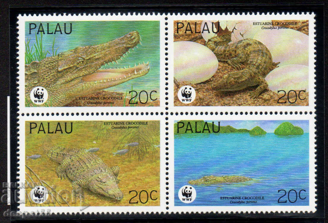 1994 Palau. Conservarea naturii - Crocodilul de estuar. bloc
