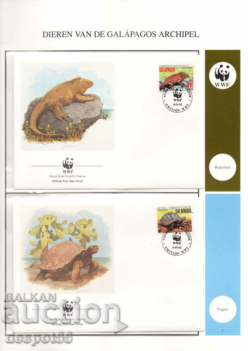 1992. Ecuador. Animals from the Galapagos Islands. 4 envelopes.