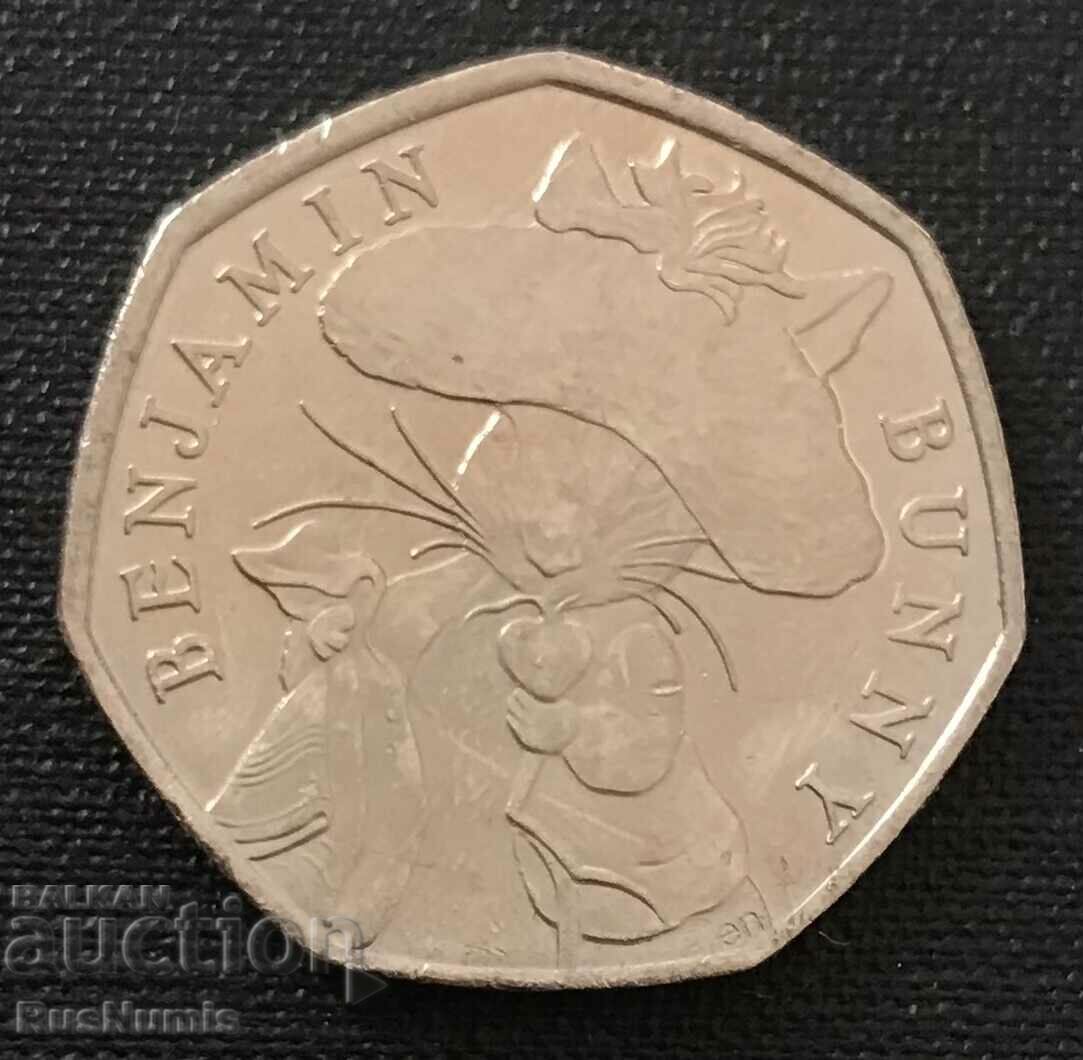 Great Britain. 50 pence 2017 Benjamin bunny.