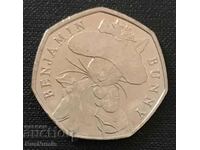 Great Britain. 50 pence 2017 Benjamin bunny.