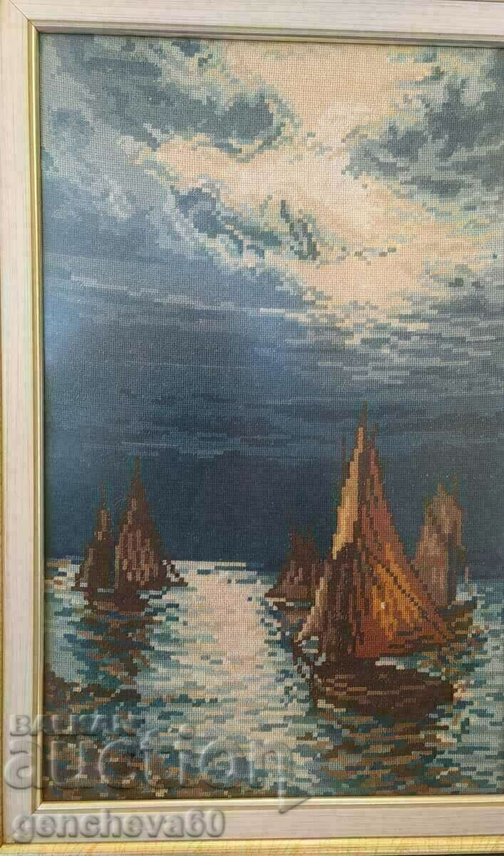 Licitație Frumos tapiserie „Peisaj marin”