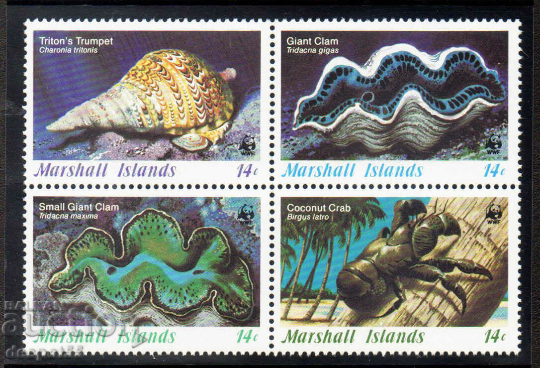 1986. Marshall Islands. World Wildlife Fund. Block.