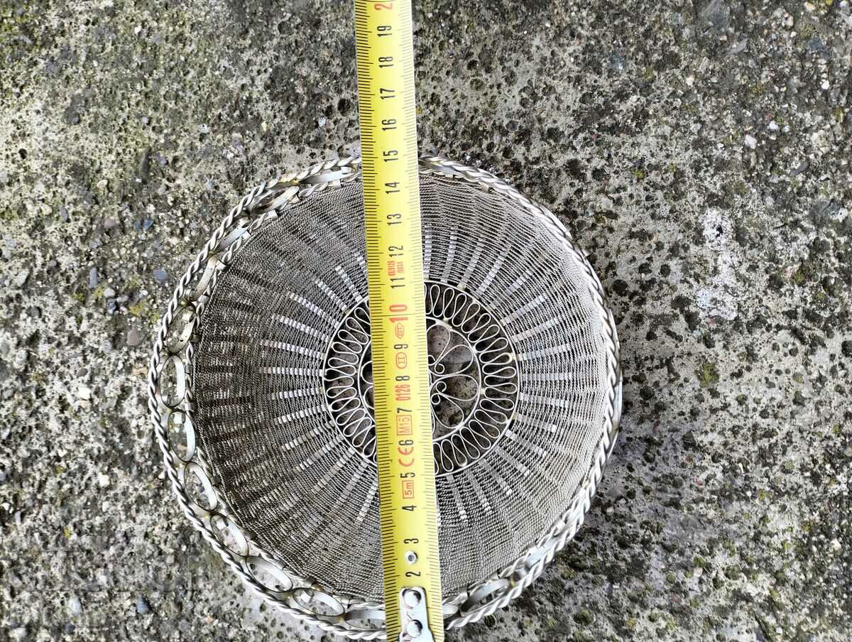 Auction  Bronze filigree candy bowl