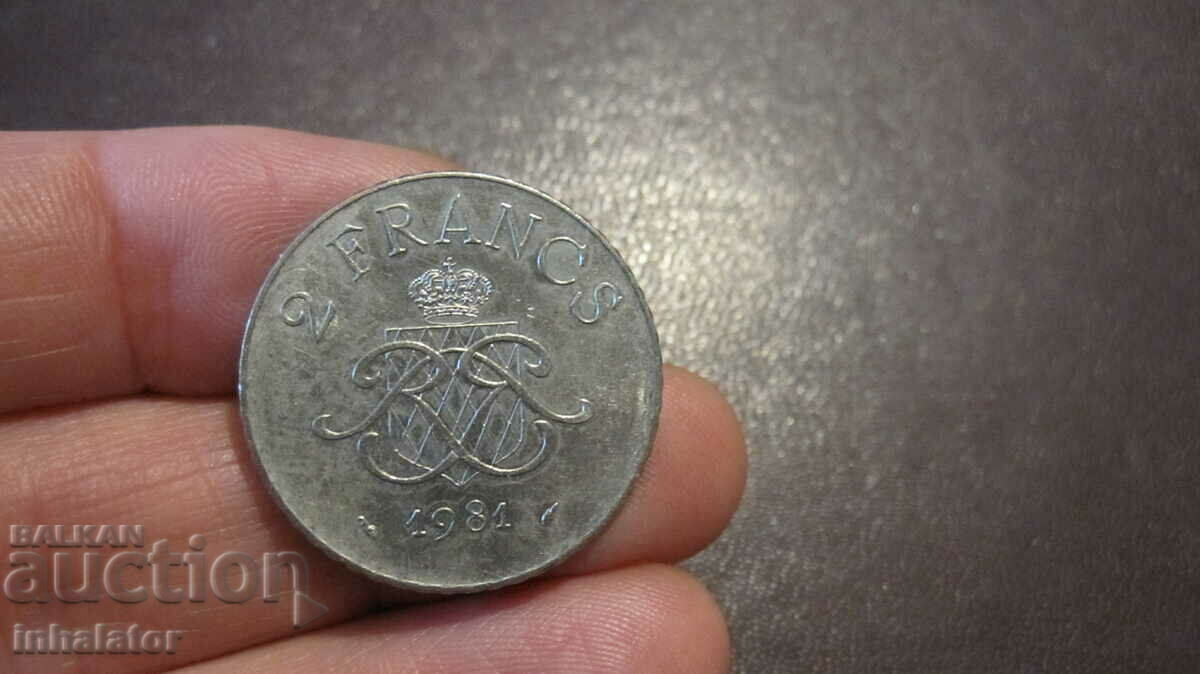 Монако 2 франка 1981 год