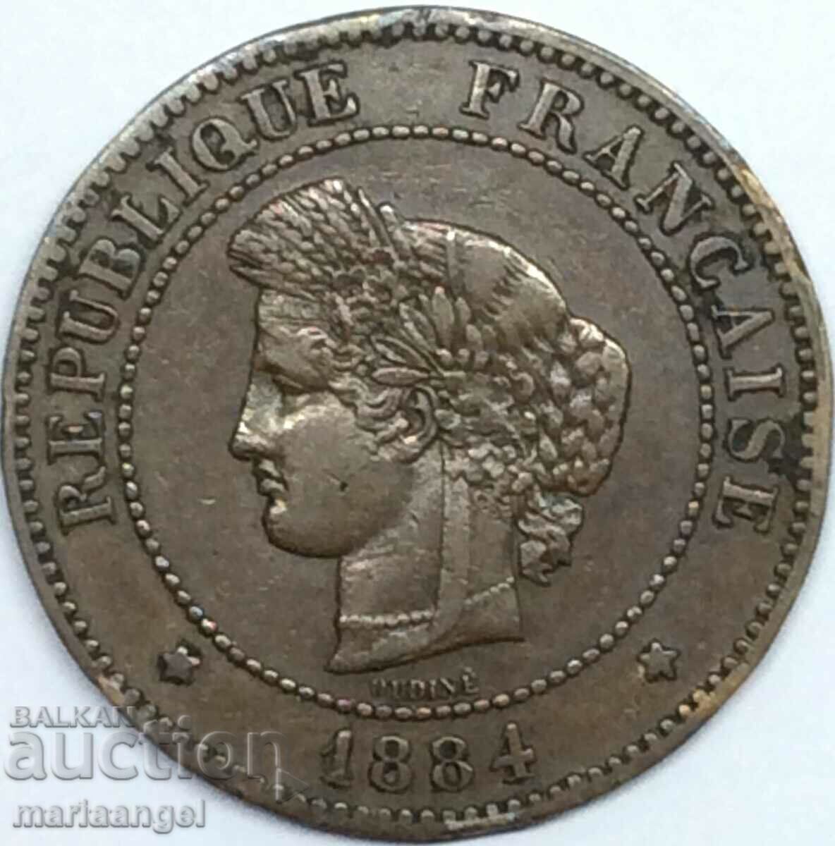 Franta 5 centimes 1884 "Mariana" A - Paris 25mm cupru