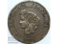 France 5 centimes 1884 "Mariana" A - Paris 25mm copper