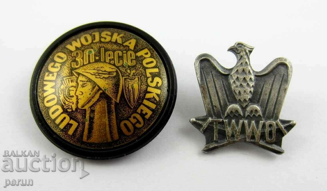 POLISH PEOPLE'S ARMY - LOT OF TWO BADGES - 5 POLISH PEOPLE'S ARMY - LOT OF TWO BADGES - 5