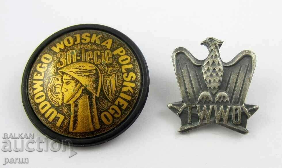 POLISH PEOPLE'S ARMY - LOT OF TWO BADGES