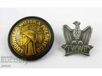 POLISH PEOPLE'S ARMY - LOT OF TWO BADGES