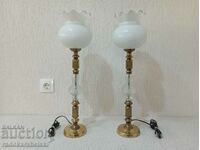 Set of two large brass lamps - lamp