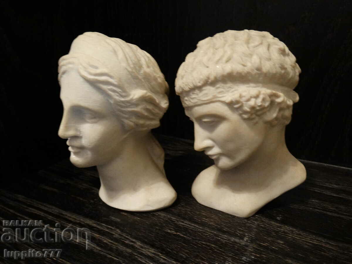 Auction Sculpture statuette stylized antique 2 pieces Auction Sculpture statuette stylized antique 2 pieces