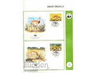 1986. Senegal. Conservarea naturii - Femela gazelă. 4 plicuri.