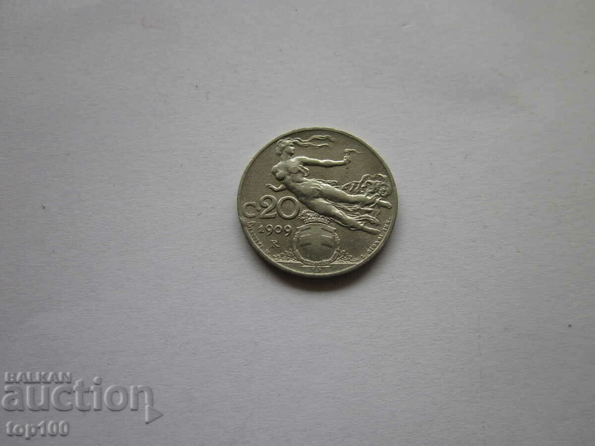 Auction  20 CENTISIMI ITALY 1909 BZC !!!