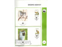 1986. St. Kitts. Endangered species - Green monkeys. 4 envelopes.