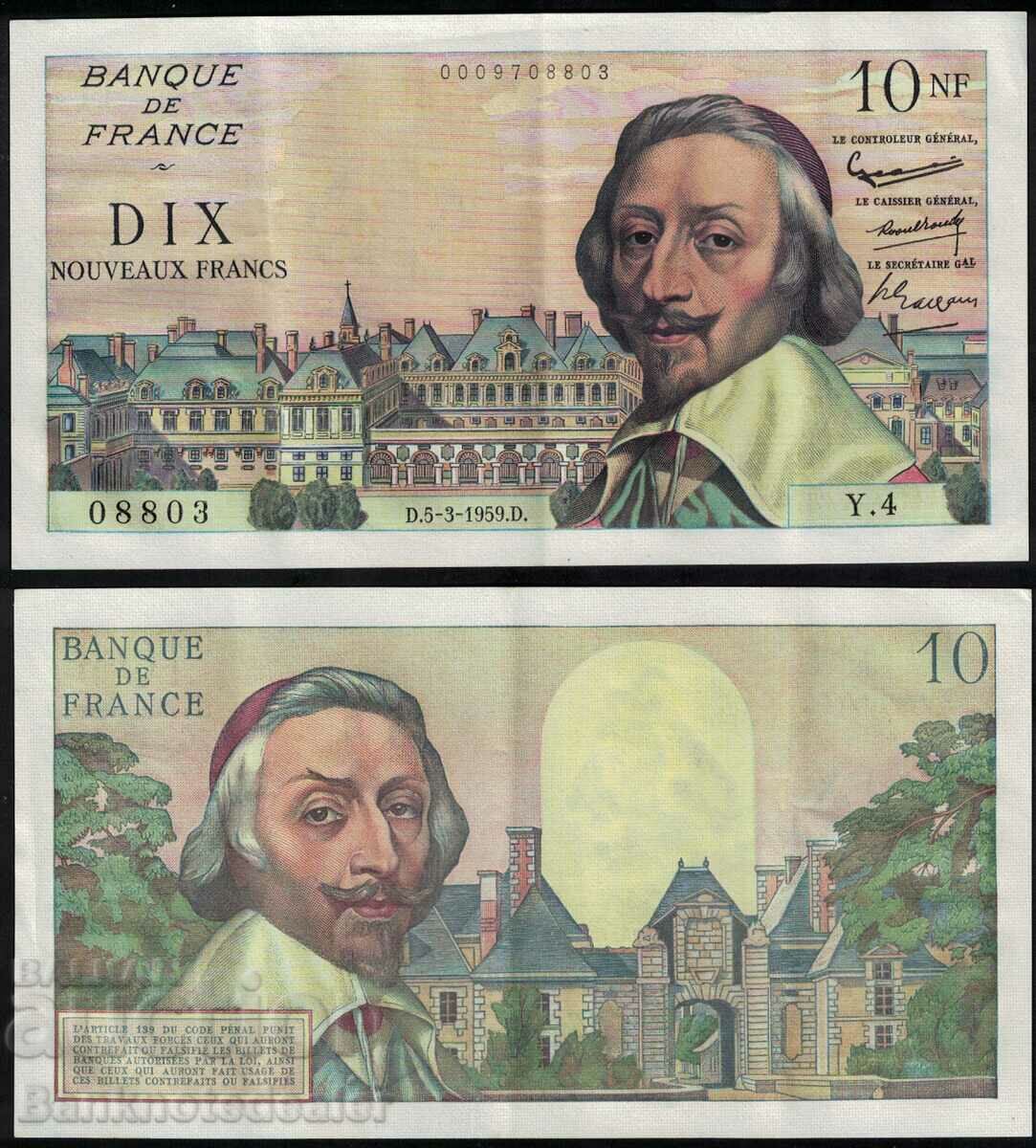 France 10 Nouveaux Francs 1959 Pick 142 Ref  8803