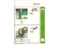 1987. GDR. Protected animals - European otter. 4 envelopes.
