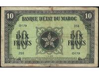 Morocco 10 francs 1943 Pick 25 Ref 0179
