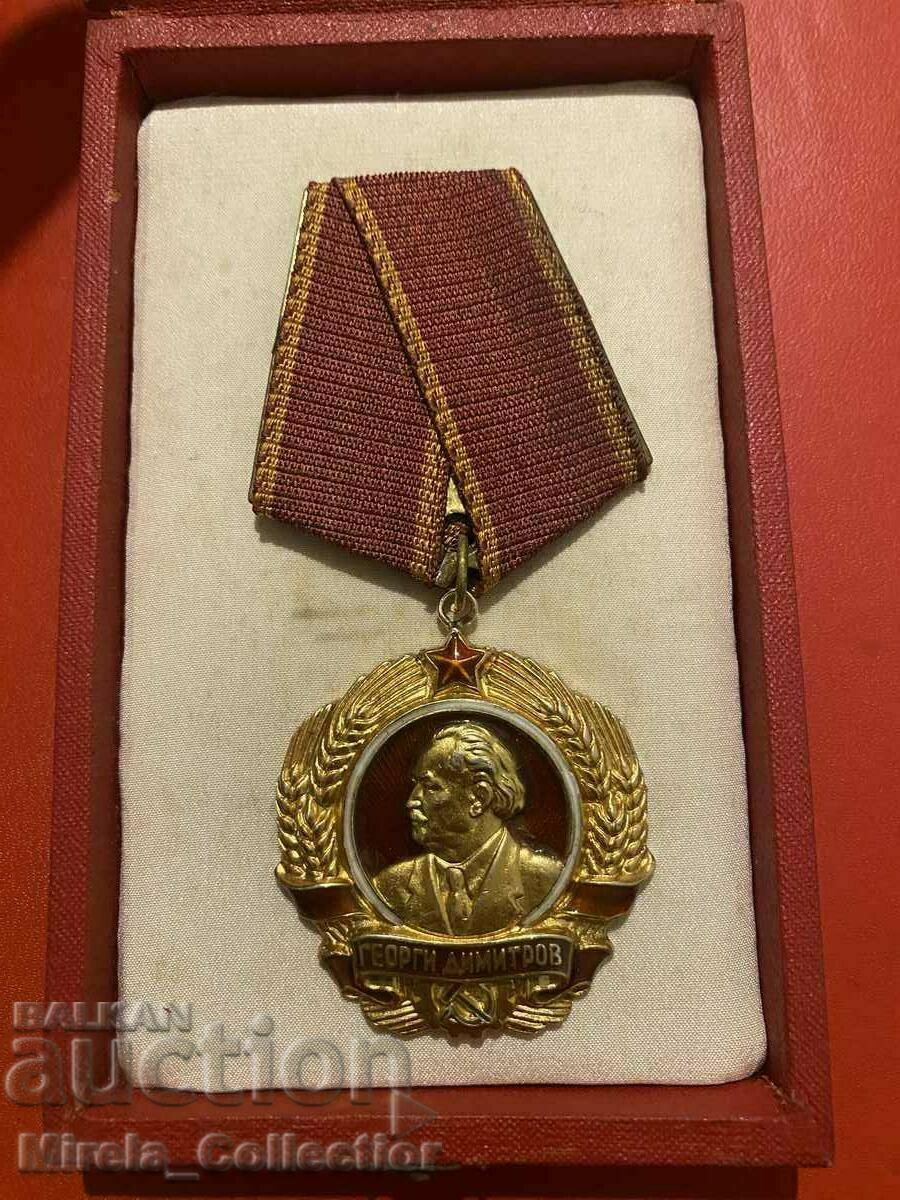 Golden Order of Georgi Dimitrov with number 533 and box