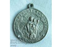 Стар религиозен медальон висулка - Богородица, католическа