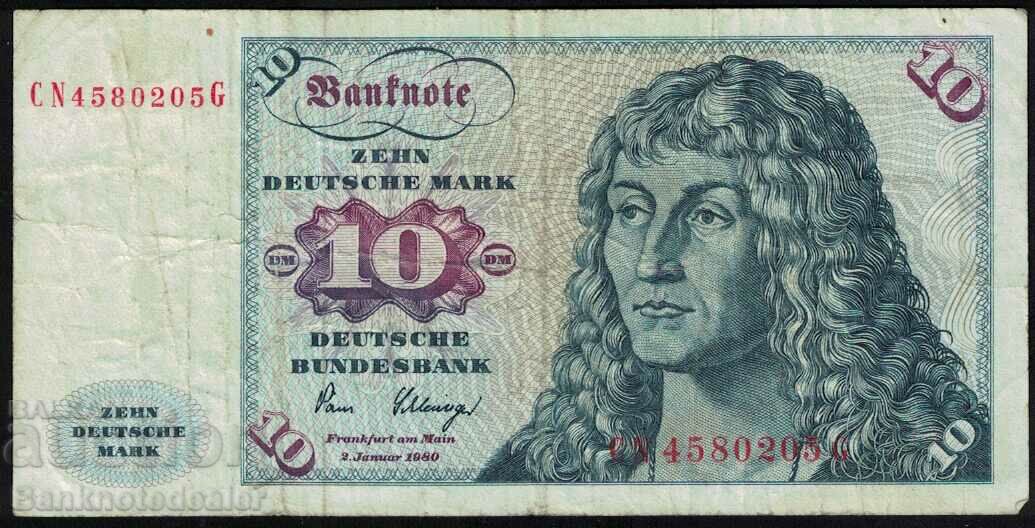 Germany 10 Deutsche Mark 1980 Pick 31d Ref 0205