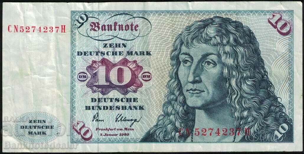 Germany 10 Deutsche Mark 1980 Pick 31d Ref 4237