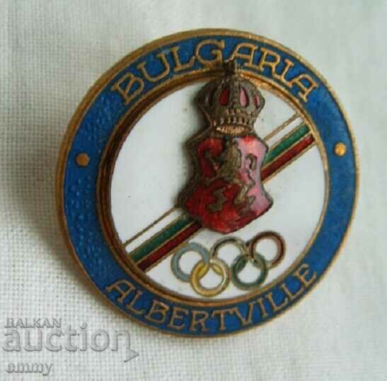 OLYMPIC BADGE Albertville 1992,BOK. on screw.Email with price 65.00 BGN | € 33.23