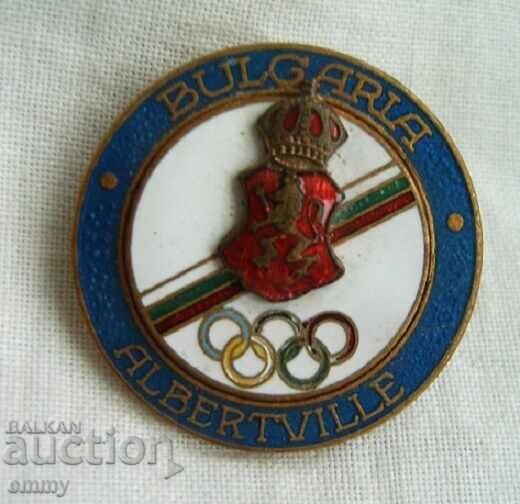 insignă olimpică Albertville 1992, BOK. pe șurub.E-mail