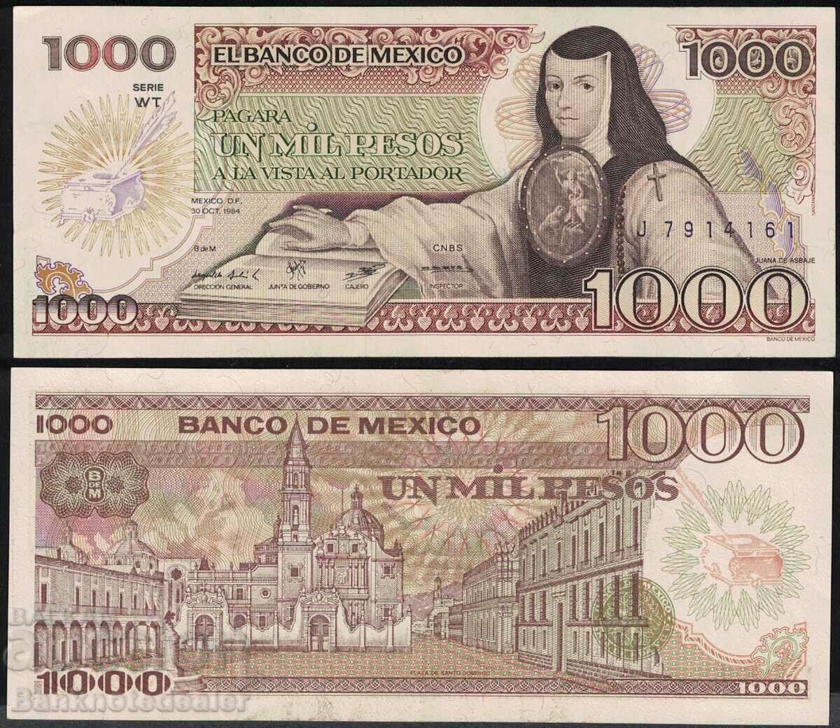 Mexico 1000 Pesos 1984 Pick 80a Ref 4161