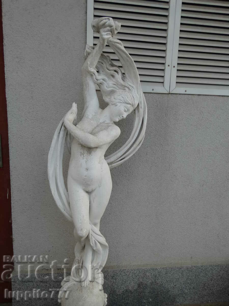 Sculpture stylized female figure handmade concrete