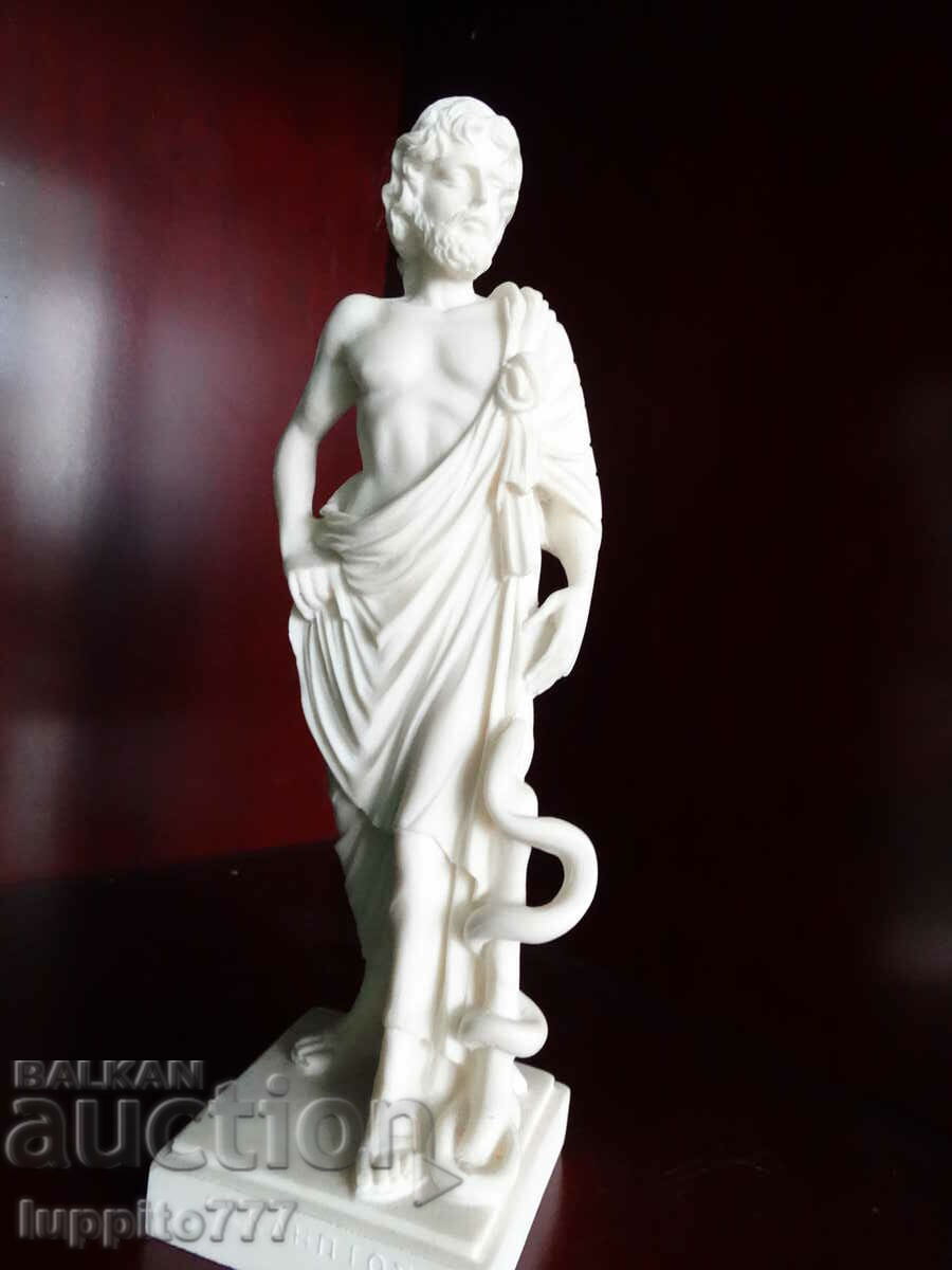 Sculpture statuette stylized ancient Asclepius