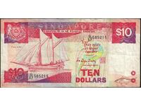 Singapore 10 Dollars 1987 Pick 20 Ref 5215