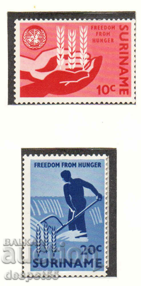 1963. Suriname. Freedom from hunger.