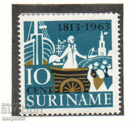 1963. Surinam. 150 de ani de existență a Regatului Țărilor de Jos.