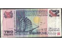Singapore 2 dolari 1992 Pick 28 Ref 7832