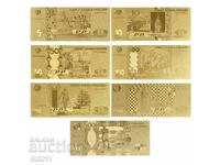 Gold banknotes rubles gold Russian ruble banknote Russia 7 pcs