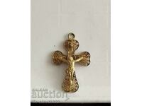 Old Religious silver cross, filigree