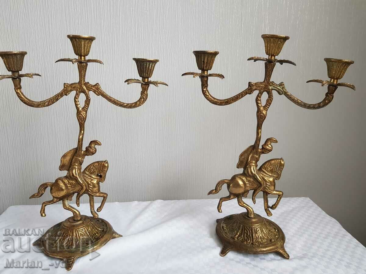 Set of bronze candlesticks