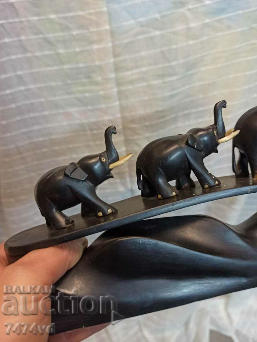 ELEFANTI PLASTIC, LEMN NEGRU AFRICAN - 6